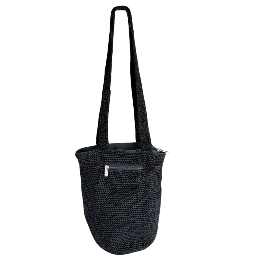 The Sak Black Crochet Bucket‎ Style Shoulder Bag